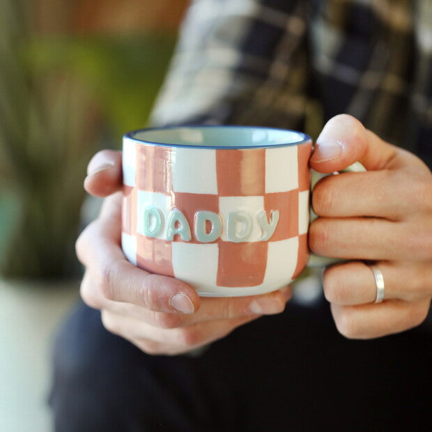 Ceramic Contrast Checkerboard Daddy Mug