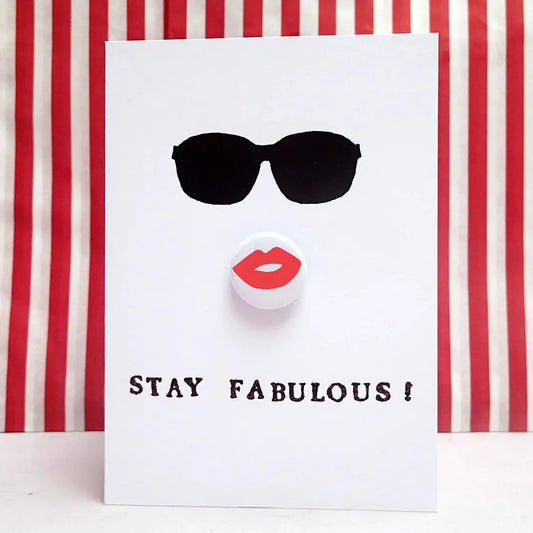 Fabulous Lips - Greeting Card with Badge