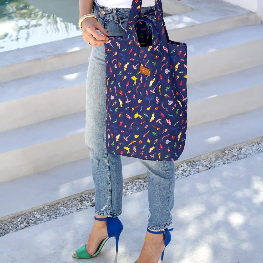 Neon Birds Tote Bag