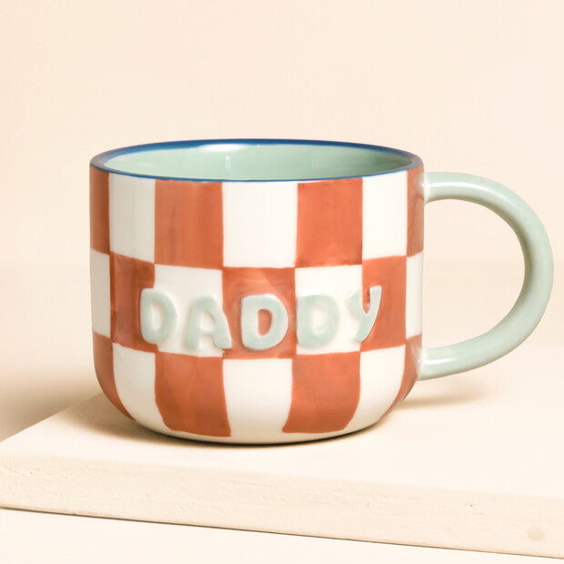 Ceramic Contrast Checkerboard Daddy Mug