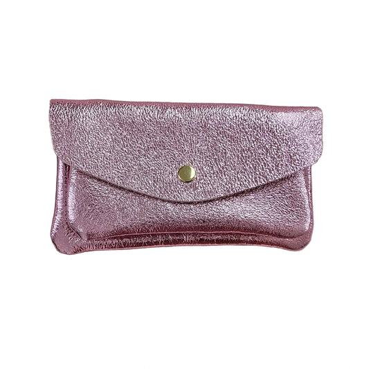 Kangaroo Double Pocket Leather Wallet Rose