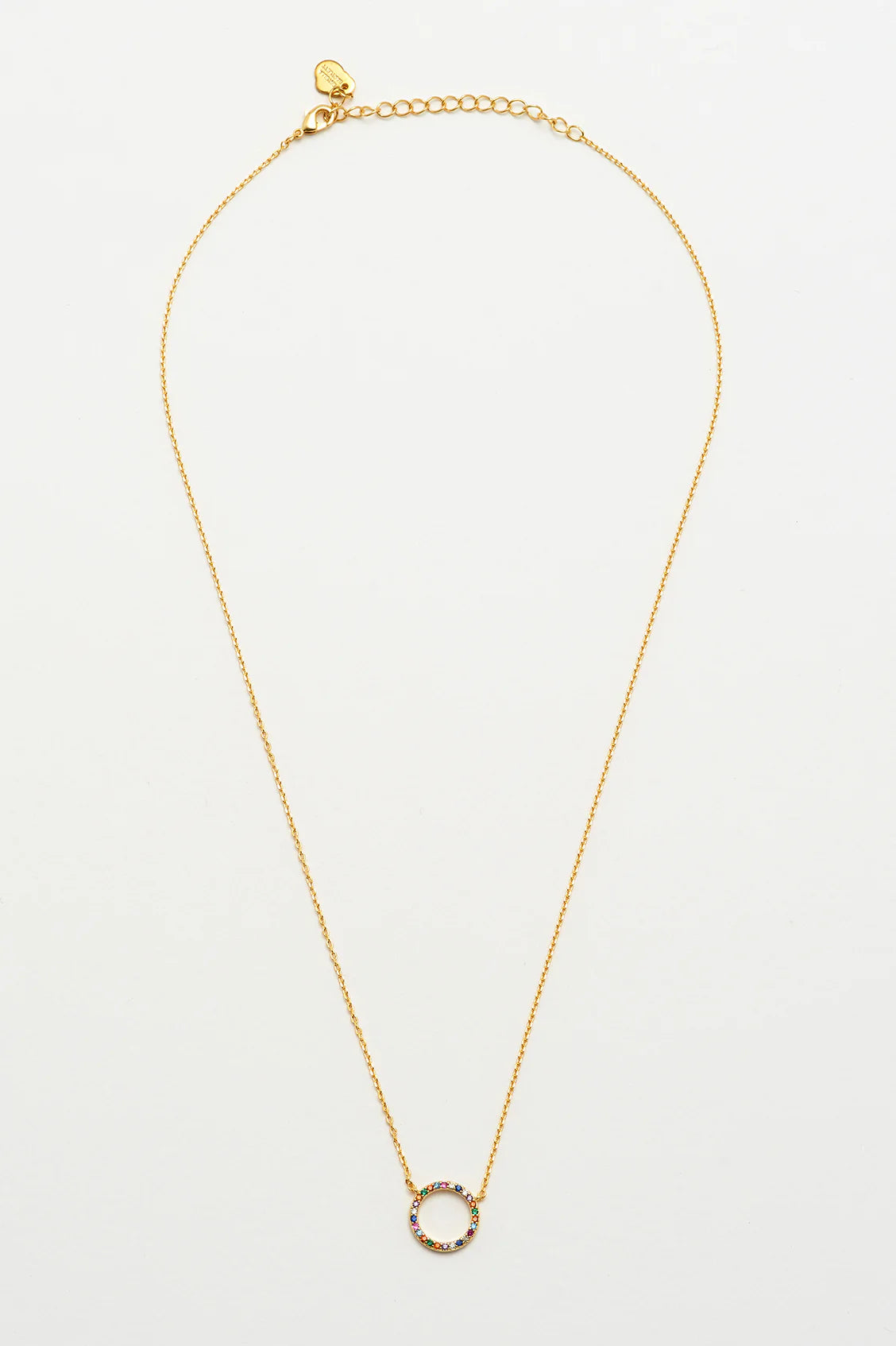 Multi Cz Circle Necklace - Gold Plated Gold Plated