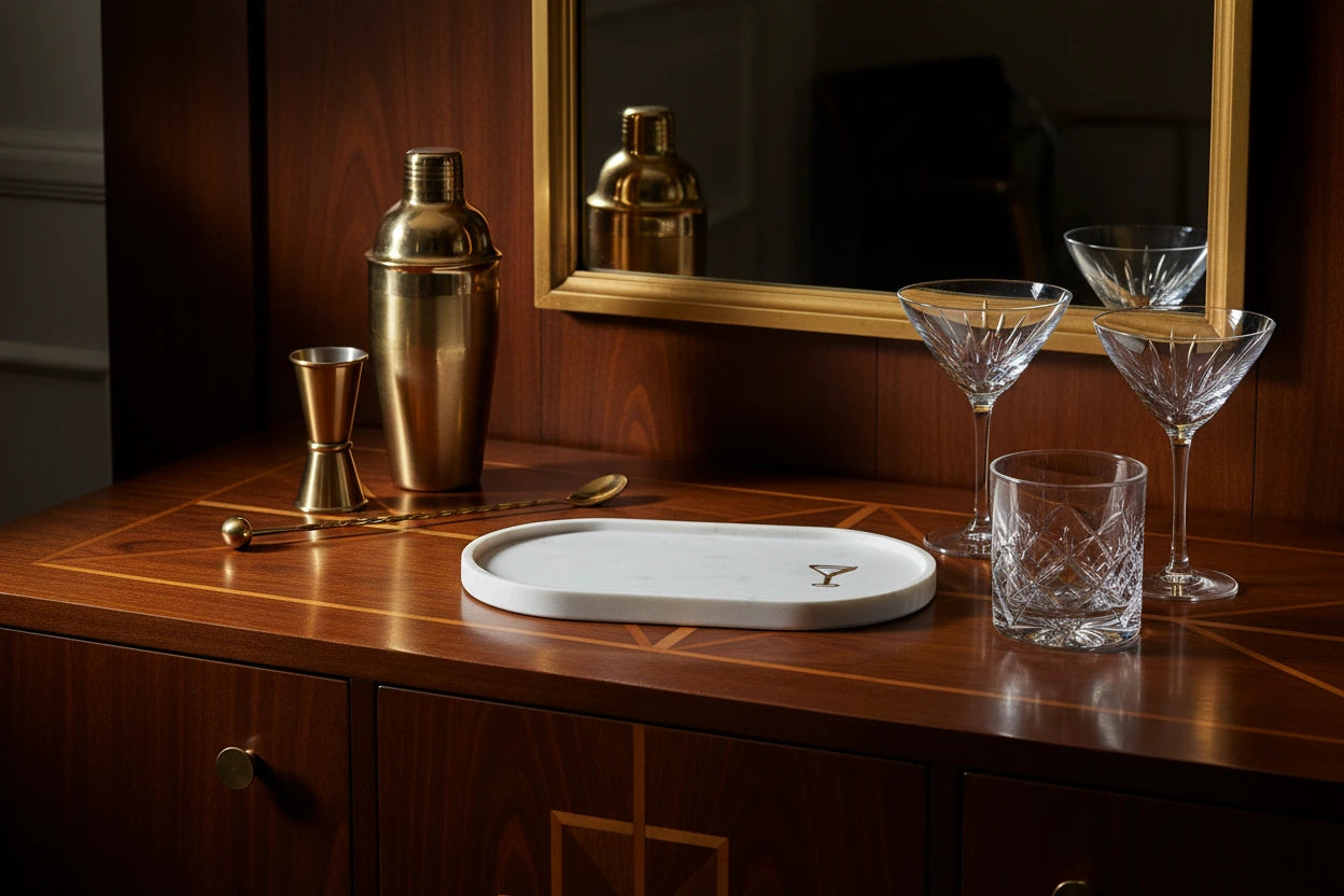 Atri White Marble Tray