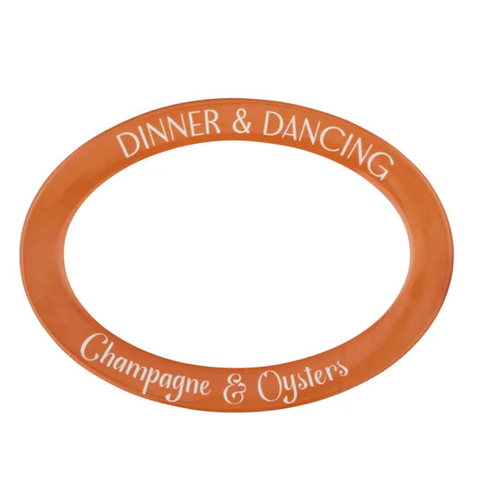 The Social Club - Champagne & Oysters Ceramic Oval Platter