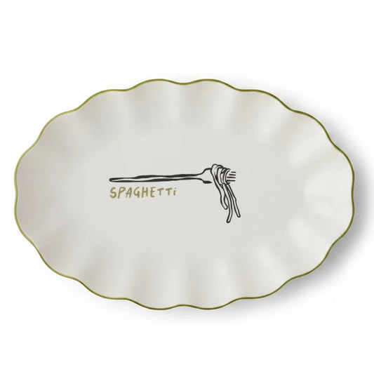 Mangiare Spaghetti Ceramic Platter