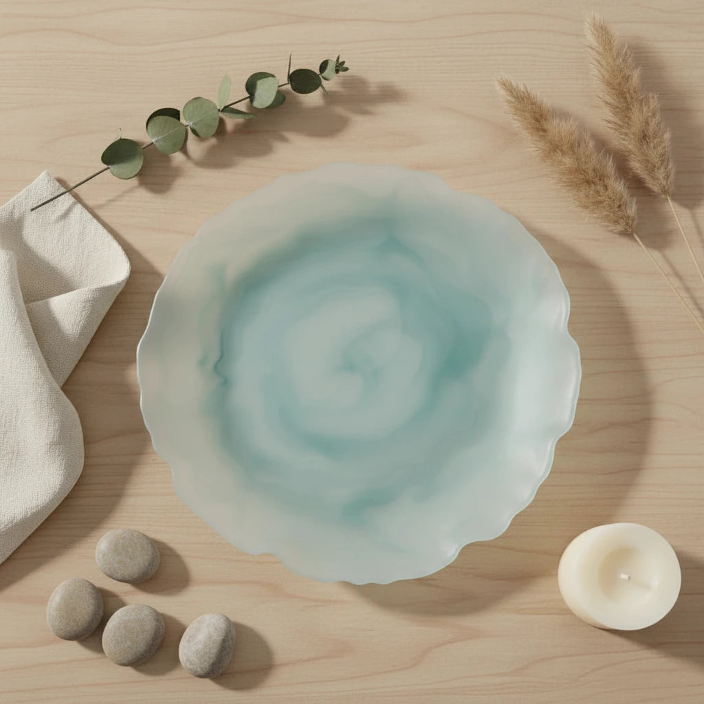 Light blue glass plate 