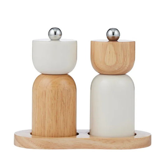 Eta Wood Salt & Pepper Grinder 3pc Set - Ivory