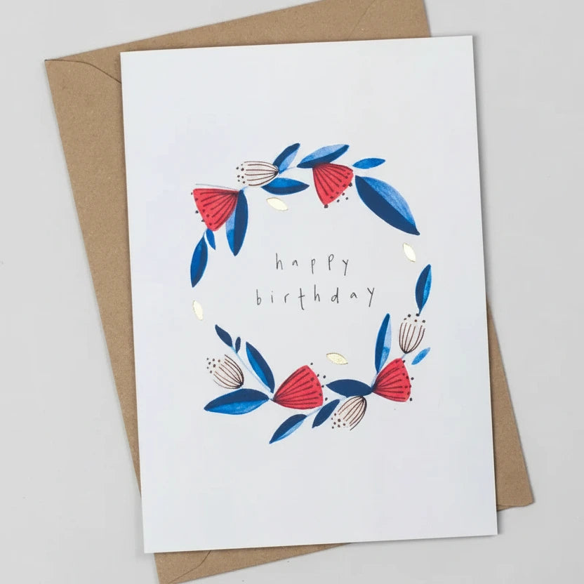 Happy Birthday Floral Greeting Card