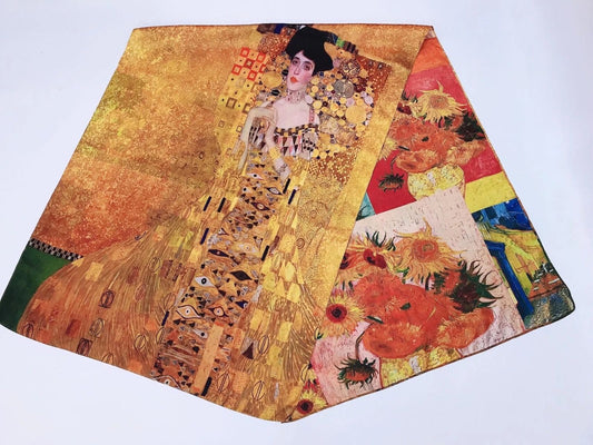 Reversible Silk Scarf - Klimt & Van Gogh