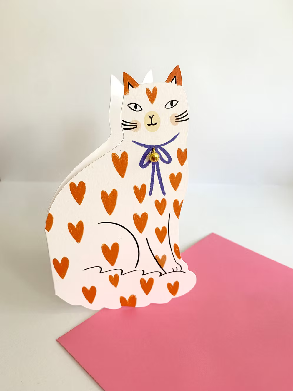 Love Hearts Cat Greeting Card