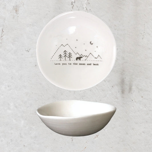 Wobbly Porcelain Bowl - Love You To The Moon And Back