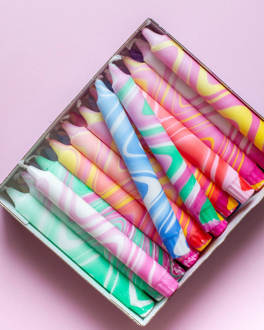 Taper Candles marble - 20cm