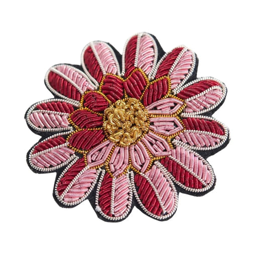 Pink & Red daisy Brooch