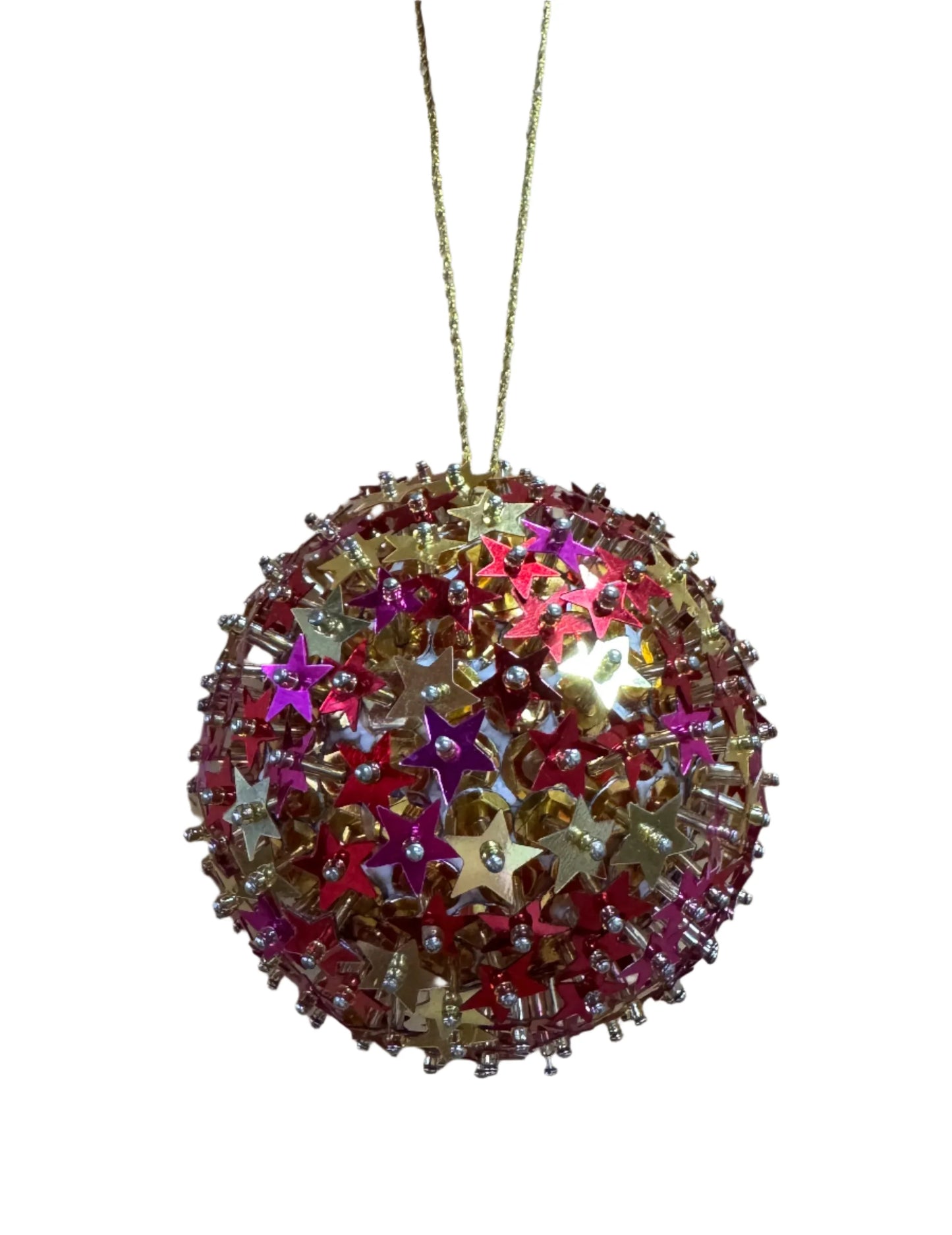 Star and Sequin Christmas Bauble Decoration
