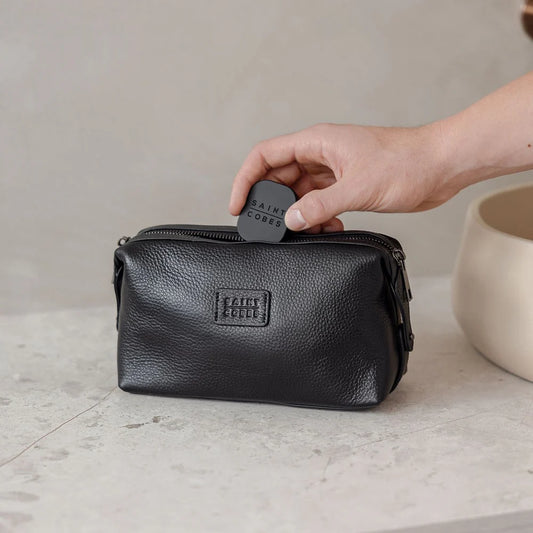 Short Haul Leather Wash Bag