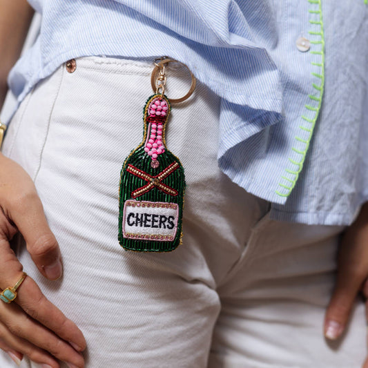Drink Beaded Keychain