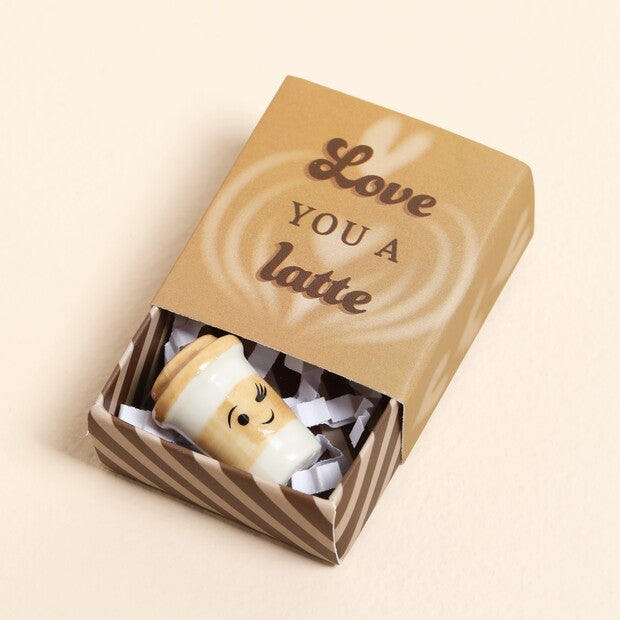 Tiny Matchbox Ceramic Token Latte