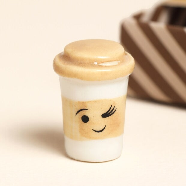 Tiny Matchbox Ceramic Token Latte