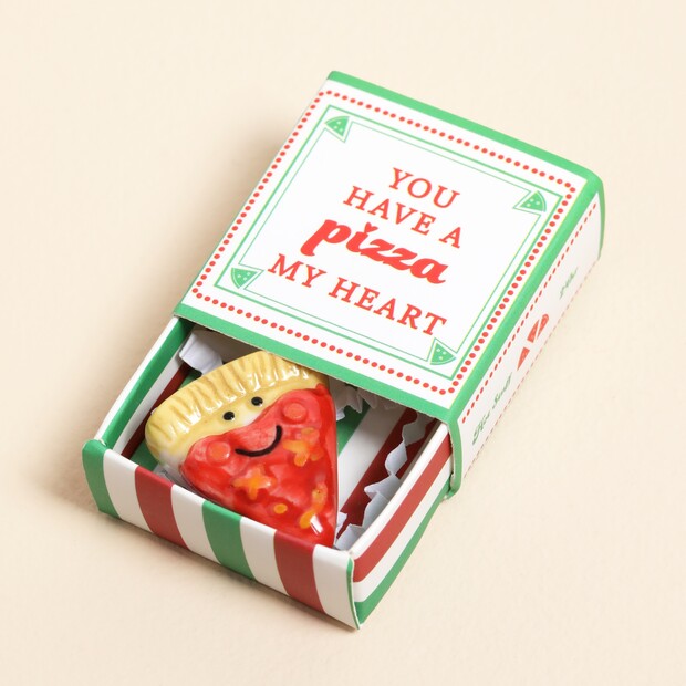Tiny Matchbox Ceramic Token Pizza