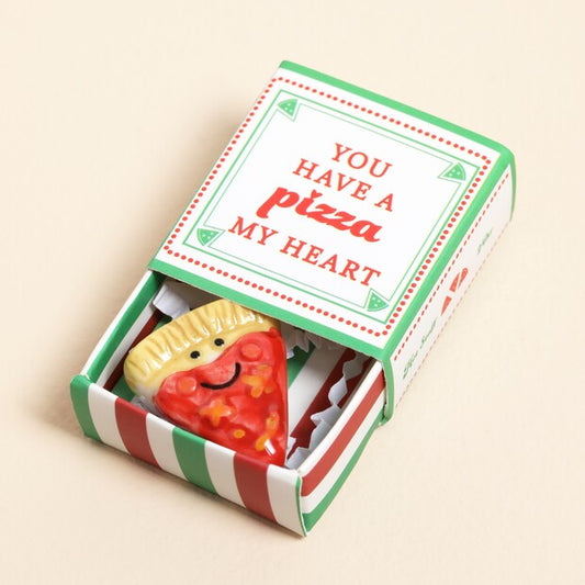 Tiny Matchbox Ceramic Token Pizza