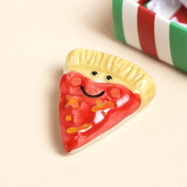 Tiny Matchbox Ceramic Token Pizza